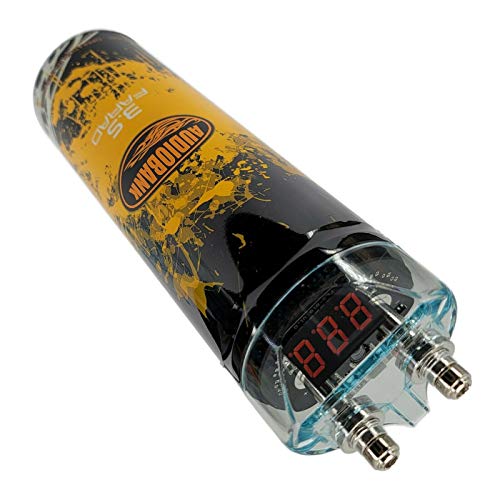 Audiobank 3.5 Farad Capacitor Car Audio 3500 Watts Power 12V Car Digital Power 3 Digit Display and Complete 1500 Watts 8 Gauge Car Amplifier Installation Wiring Kit Blue Audiobank 3.5 Farad Capacitor Car Audio 3500 Watts Power 12V Car Digital Power 3 Digit Display and Complete 1500 Watts 8 Gauge Car Amplifier Installation Wiring Kit Blue